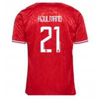 Camiseta Dinamarca Morten Hjulmand #21 Primera Equipación Replica Eurocopa 2024 mangas cortas